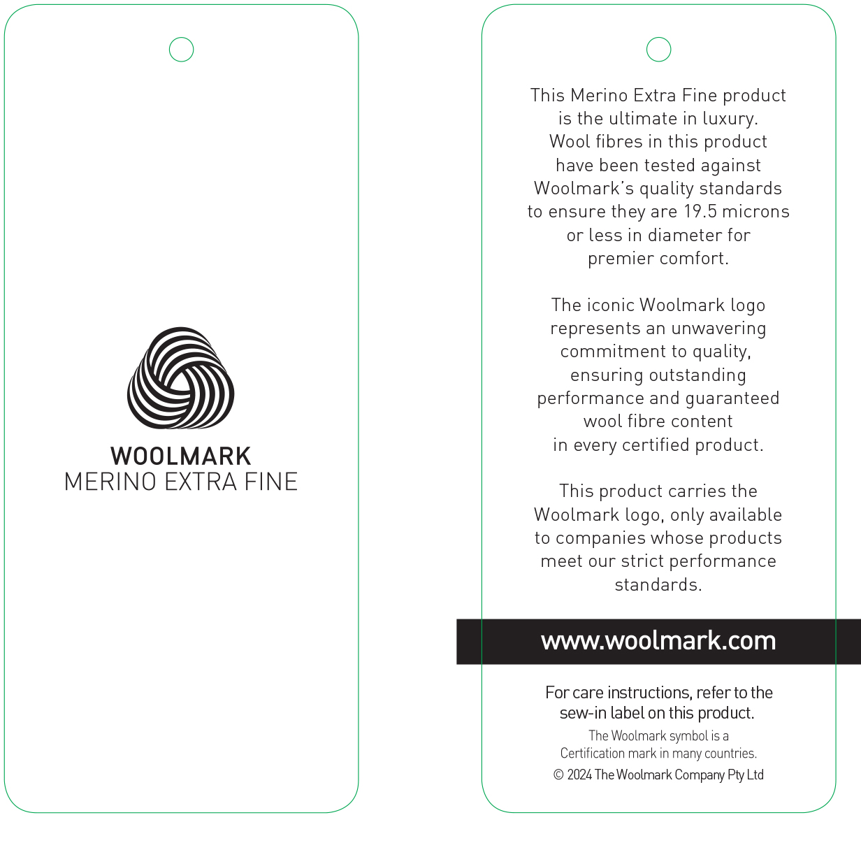 Pure New Wool Swing Ticket