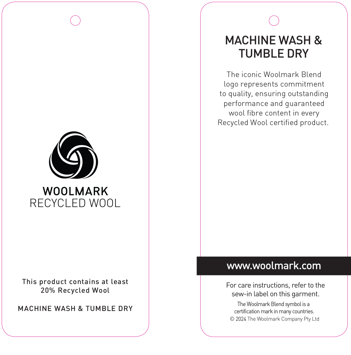 Swing Ticket Woolmark Blend Recycled Wool Machine Wash & Tumble Dry